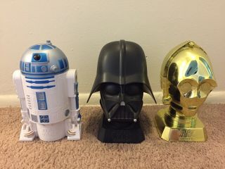 Star Wars Revenge Of The Sith Set Of 3 Kelloggs Cookie Jars: Vader,  R2 - D2,  C - 3po