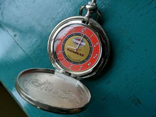 Harley Davidson Panhead Pocket Watch with Stand Pouch Franklin Collectible 3