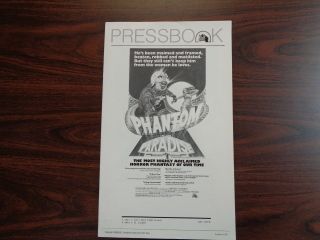 Phantom Of The Paradise 1974 Orig Press Book/ads 1975 Nm Horror Brian De Palma