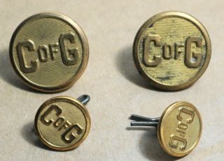 Four C Of G Central Of Georgia Railway Gold Tone Uniform Buttons By Marshall Co