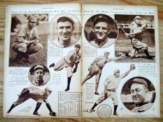 1920 Newspaper Ty Cobb Joe Jackson Photo Collage Poster Baseball Tris Speaker