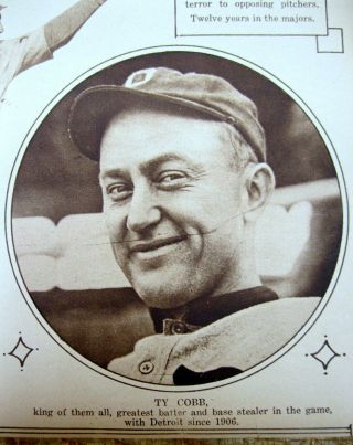 1920 newspaper TY COBB Joe Jackson PHOTO COLLAGE POSTER Baseball TRIS SPEAKER 2