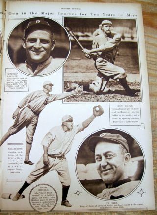 1920 newspaper TY COBB Joe Jackson PHOTO COLLAGE POSTER Baseball TRIS SPEAKER 3