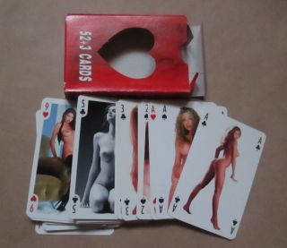 Playing Card - Pin - Up Girl,  Sexy,  Nude,  Erotic - Full Deck 55 Cards - Blue