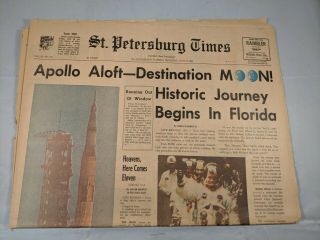 Apollo 11 Destination Moon July 17 1969 St.  Petersburg Times Newspaper