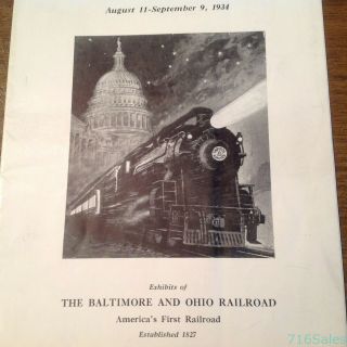 1934 Brochure Exhibits of Baltimore & Ohio Railroad B&O Rochester NY Centennial 2