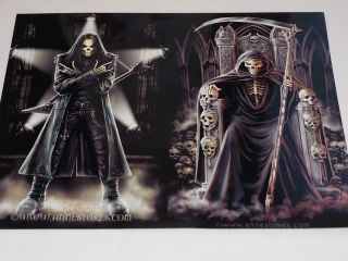 Annstokes Color Photo The Grim Reaper On Throne And Skeleton Biker 8 X10