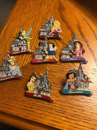 Disney Dl Princess Castle Series Pin Set Of 7