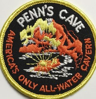 Penn ' s Cave America ' s Only All - Water Cavern Spring Mills PA Embroidered Patch 2