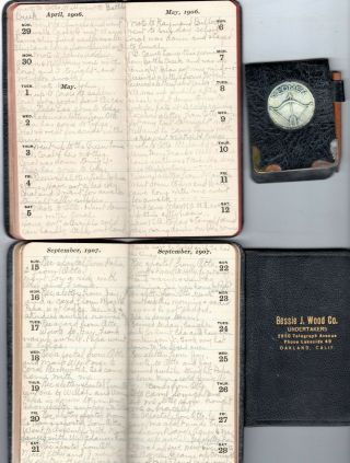 1906 - 7 Handwritten Diaries Yerdon Wiesinger Flint Mi Washington State Undertaker