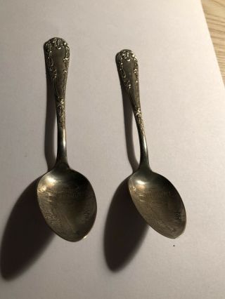 Two Vintage Niagara Falls Souvenir Spoon Us Sterling Co.  A1 Weight 20 G