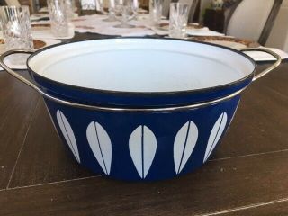 Vintage Cathrineholm Norway Blue Enamel Dutch Oven Pot Pan With Out Lid 1970s