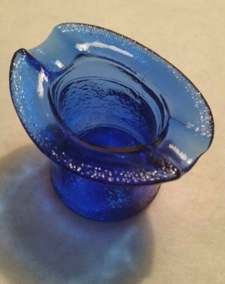 Wonderful Vintage Cobalt Blue Glass Top Hat Ashtray