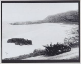 Model T At Waimea Bay Haleiwa 1915? Hand Printed Silver Halide Photo On 8x10 Mat