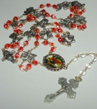 Handmade In The Usa Stations Of The Cross Rosary Chaplet With Pardon Crucifix
