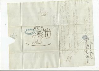 Stampless Folded Letter: 1836 Marseille,  France To Paris