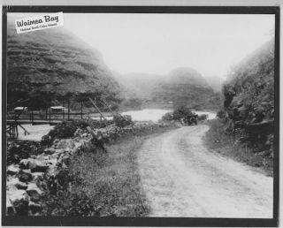 Waimea Bay Kam Hwy Haleiwa 1910? Hand Printed Silver Halide Photo On 8x10 " Mat