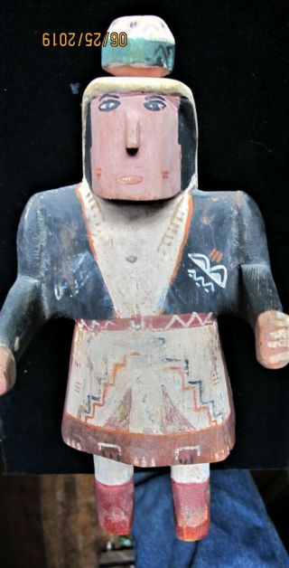 Hopi Doll,  Carved And Painted From Cottonwood With Pottery Jar On Her Head