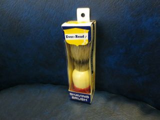 Vintage Nos Ever Ready C40 Shave Brush Boar Bristle Cream & Red