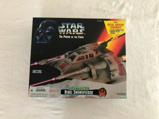 Star Wars Power Of The Force Electronic Rebel Snow Speeder Kenner -