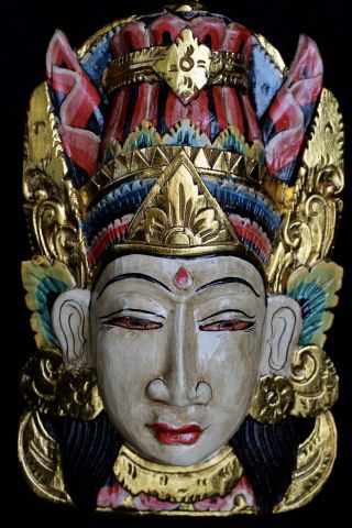 Balinese Dewa Rama Mask Ramayana Bali Wall Art Hand Carved Wood