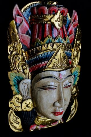 Balinese Dewa Rama Mask Ramayana Bali Wall art hand carved wood 2