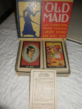 1940s Fairchild / All Fair Old Maid Card Game Nursery Rhymes Fairy Tales Sambo