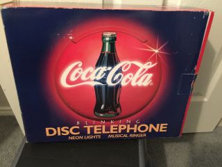 Coca Cola Coke Blinking Light Up Disc Telephone - Old Stock (1995)