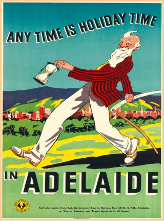Adelaide South Australia Vintage Australian Travel Advertisement Art Poster