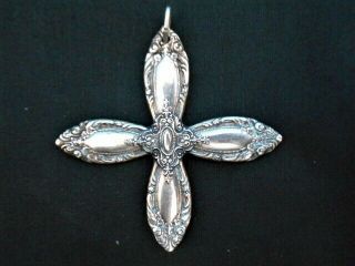Vintage Towle King Richard Pattern Sterling Silver Cross Christmas Ornament