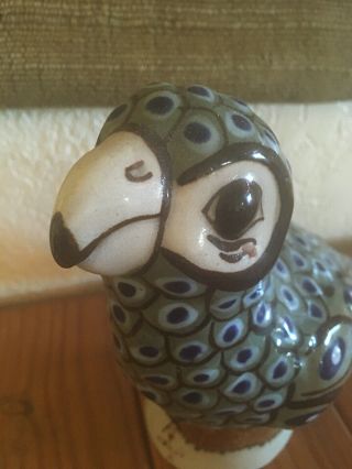 Vintage Ken Edwards KE Tonala Mexico Bird Figurine Mexican Pottery 6” 3
