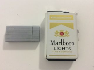 Vintage Metal Cigarette Case With Built In Lighter - Marlboro Lights,  Extra