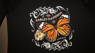 Harley - Davidson Butterfly Long Sleeve Mesh Woman ' s shirt XL Stubbs HD HOT SEXY 2