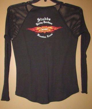 Harley - Davidson Butterfly Long Sleeve Mesh Woman ' s shirt XL Stubbs HD HOT SEXY 6