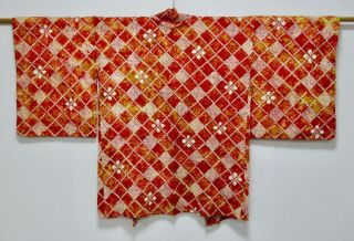 Japanese Kimono Silk Haori / Full Shibori / Ex / Silk Rinzu Fabric /423