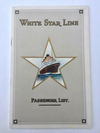 First Class Passenger List White Star Line Rms Homeric 1929