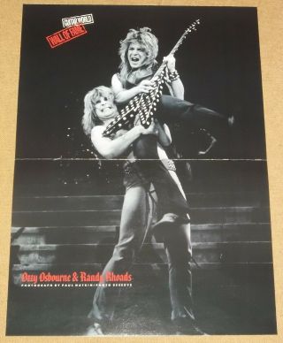 Ozzy Osbourne & Randy Rhoads Centerfold Poster Jimi Hendrix 62 