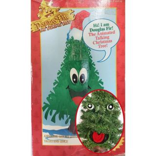 Douglas Fir Animated Singing Talking Christmas Tree 1996 Gemmy 24 " Holiday Decor