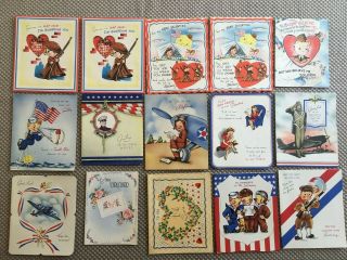 World War Two Military Greeting Cards - Pre Owned