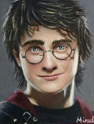 Aceo 1/1 Harry Potter Jk Rowling Daniel Radcliffe Sketchcard Art