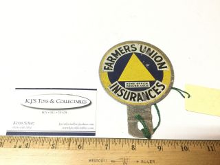Vintage Farmers Union Insurance License Plate Topper
