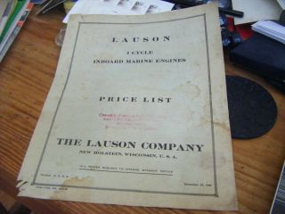 Lauson 4 Cycle Marine Engines Vintage Ad Price Folder December 27 1940