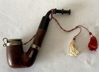 Vintage Swiss Made Bbk Tobacco Pipe With Tassels & Metal Wind Cap