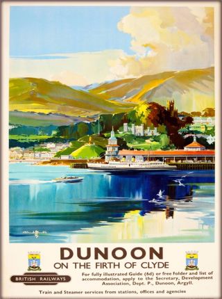 Dunoon Scotland Scottish Vintage Railroad Travel Adventure At Poster Print
