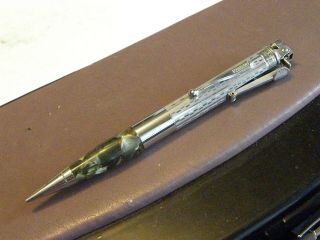 Vintage Ronson " Penciliter " Mechanical Pencil & Lighter Combo Green Pearl Minty
