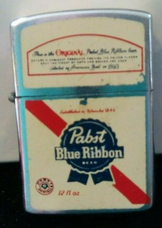 Vintage Zippo Supreme Pabst Blue Ribbon Beer Lighter