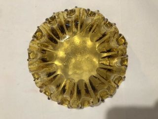 VINTAGE AMBER GLASS COLORED ASHTRAY 6 INS.  1960’s 5