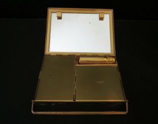 Vintage VOLUPTE ' Compact Purse Handle Metal Cigarette Case Lipstick Powder 3