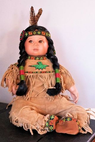 Danbury Native Americian Doll Brave And Artaffects By Perillo