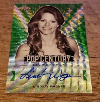 2019 Leaf Metal Pop Century Lindsay Wagner Green Wave Autograph 1/4 Made
